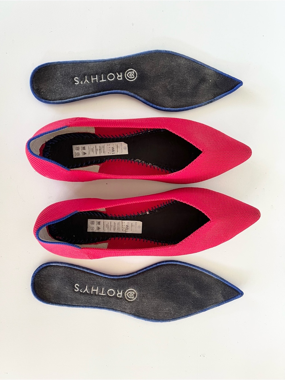 Rothy's The Point Slip On Ballet Flats in Bright Red, size 8.5 - Picture 7 of 13
